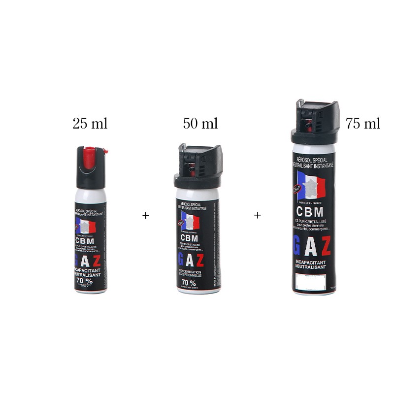 Lot : 3 bombes de défense Gaz CS