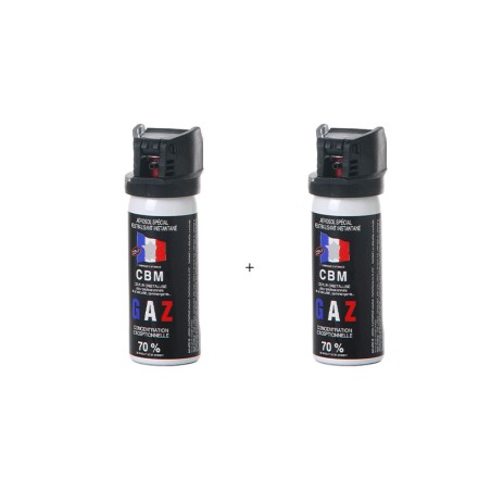 Lot : 2 bombes de défense 50 ml Gaz CS